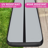 Powertrain Airtrack 20cm Thick 7m x 1m Inflatable Gymnastics Tumbling Mat Air Track - Black IFM-0701-GYBK