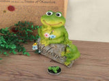 Resin Animal Sitting on Stone Figurine Decoration Lawn Garden Courtyard Ornaments V1294-YM0901-JY25372