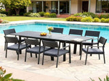 Gardeon Outdoor Dining Set 9PCS Aluminum Extendable Table Chairs Patio Furniture FF-DINING-9ALU-BK-ABC