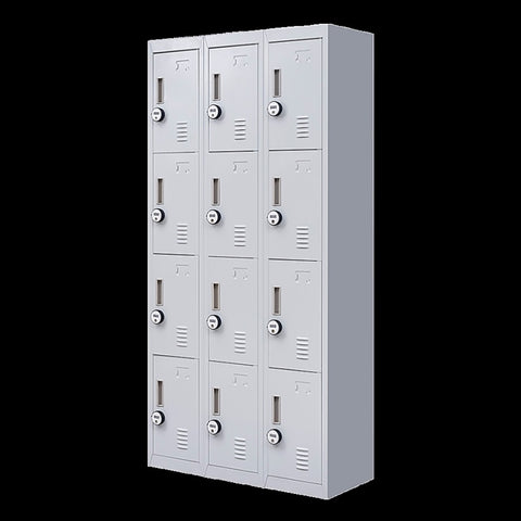 12-Door Locker for Office Gym Shed School Home Storage - 4-Digit Combination Lock V63-839081