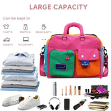 Color-Block Stitching Large Travel Duffel Bag Multi-Functional Hand Luggage for Casual V1232-ZSBB-004