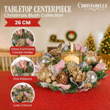 Christabelle 26cm Christmas Centrepiece Lush Green Holiday Jewelled Baubles Foliage Flowers Pin 112_GUE527