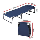 Gardeon Sun Lounger Folding Lounge Beach Chair Patio Outdoor Furniture FF-LOUNGE-STFA-BU