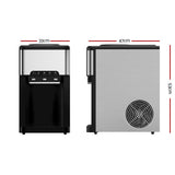 Devanti 20kg 3 in 1 Ice Maker Machine Cold and Hot Water Dispenser 3L Silver IM-ZB20WD-BK-SS