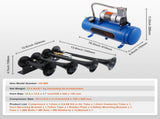 Train Horns Kit, 4 Trumpet Air Horn Kit, 150dB Train Horns for Pickup Trucks, 12V 120 psi Air V952-QLBYCQGTZ12VRGCVHV9
