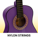 Karrera 34in Acoustic Childrens Wooden Guitar - Purple NC-34-PU