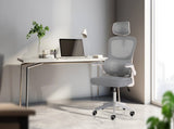 Work Office Chair - Lumber Support, Flip-up Armrest, Adjustable Headrest SITIO - GREY V274-FT-OC-2656A-WHGY