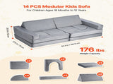 Modular Play Couch, Sectional Toddler Sofa with Armrests, 28D Sponge & Short Pile, Convertible V952-ZHETSF14JTHSOMUNU001V0