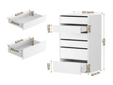 Artiss 2x Chest of 6 Drawers Dresser Tallboy White FURNI-N-CDR-6D-WH-ABX2
