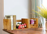Bamboo Adjustable Bookshelf Book Storage Organizer with Single Drawer for Bedroom Office V1294-YM0901-JY02609