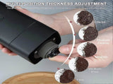 Portable Electric Coffee Grinder - USB Rechargeable, Adjustable Grind, 1300mAh Battery V1263-JX-4447