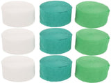 18 Rolls Green and White Crepe Paper Streamers Jungle Theme Paper Garland Streamer V1366-AZ2-W-13612