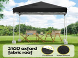 Instahut Gazebo 2x2m Outdoor Patio Garden Marquee Shade w/ Base Pods Black GAZEBO-T-2X2-F-EC-BK-BASE