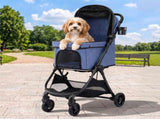 i.Pet Pet Stroller Pram Gravity Folding Dog Cage Large Travel Pushchair 4 Wheels PET-STROLLER-110G-BL