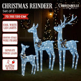 Christabelle Christmas Reindeer Display Set 3 Indoor Outdoor Decorations Acrylic Beads Cool Whi 112_MHA600