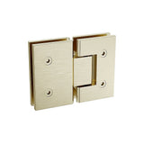 90cm Wall-to-Wall Frameless Shower Screen Gold Wall Channel and Floor Channel with Brass Hinges & V63-861251