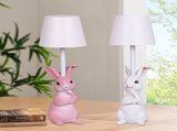 White Bunny White Lampshade Adorable Rabbit Resin Table Lamp - 3-Color LED, USB Rechargeable, Touch V888-ELOSUNG21689