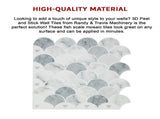 Tiles 3D Peel and Stick Wall Tile Fish Scale Mosaic 10 Sheets V63-837111