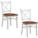 Lupin Dining Chair Set of 2 Crossback Solid Rubber Wood Furniture - White Oak V315-VOD-HOBA-03-2PC-KIT