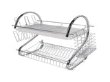 Dish Rack 2 Tier Bowl Dish Drainer Neat Organization Rust Prevention Kitchen Drying Rack Water Cup V1294-YM0706-3118230219711