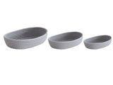 3 Pcs Desktop Storage Basket Oval Organizer Container Cotton Rope Hand Woven for Makeup Snacks Grey V1294-YM0626-3117220295312