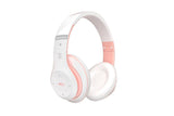 Bluetooth Headphones Over Ear HiFi Stereo Sound Wireless Headphones for Travel Work Cellphone-Pink V1263-JX-7549-1