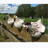 3pcs Funny Chicken Fence Ornament, Chicken Yard Statue Resin Ornament Rooster Outdoor Sculpture V1366-AZ2-W-03893