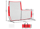 Everfit Baseball Pitching Net L Screen Softball Practice Portable Black SN-B-BS77-RD