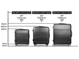 Wanderlite 3Set 20-24-28 Inch with TSA Lock Spinner Travel Suitcase Carry On Hard Shell LUG-ABS-LINE-3SET-BK