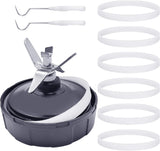 7-Fins Blender Blade and 6 PCS Rubber Gaskets with 2 PCS Ring Removal Tools V1258-DP02-C-692