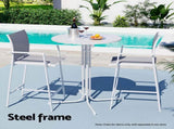 Gardeon Outdoor Bar Table Round Folding Desk Top 109cm Patio Furniture White FF-TABLE-SL-WH