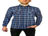 Mens Flannelette Long Sleeve Shirt 100% Cotton Check Authentic Flannel - Full Placket V563-FS-FP21-36-3XL
