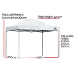 Instahut Gazebo Pop Up 3x4.5m w/Base Podx4 Marquee Folding Outdoor Wedding Camping Tent Shade Canopy GAZEBO-T-3X45-F-WH-BASE