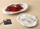 Speckled White Ceramic Tray Set Jewelry Organizer & Fruit Dish for Home V1107-CS-PMBTCSNP