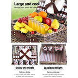 Alfresco 4 Person Picnic Basket Set Insulated Blanket Bag PICNIC-4PPL-STRIPE-BUPK