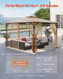 Gazebo Netting Replacement, Fit Most 10 x 12 x 7.3 FT Gazebo, Outdoor Garden Gazebo Net, 4-Panel V952-LTWZDL10FT12CIV6IV0
