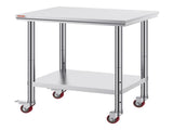 Stainless Steel Work Table with Wheels 24 x 30 Prep Table with casters Heavy Duty Work Table for V952-SYGZT30X24INDJL01V0