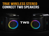 M&B Portable Splash Proof 80W Bluetooth Party Speaker, IPX4, TWS Pairing, Multi-Input, Lithium V219-PESSPROVS61A