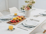 8 Pcs Clevinger MDF Placemats and Coasters Bamboo V1181-CV0289-CV0290
