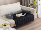 Plush Bolster Pet Bed Mat with Anti-Slip Base and Extended Drop Edge for Sofa and Floor Lounging V1341-ZY-5HCS3Q9B-LIGHTGREY-90120CM