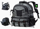 Grey 40L Large Capacity Travel Backpack - Water-Resistant Hiking Rucksack with USB Charging Port V888-ELOSUNG33672