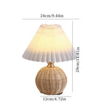 Elegant Pleated Table Lamp, Versatile Ambient Light, Stylish Rattan Ball Design, Perfect for Bedroom V1192-AZ-W-24292