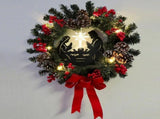Christmas Wreath with Jesus Red Berry Pine Cone Nativity Scene LED Lights String Wreath Mixed V1294-YM0714-10306697