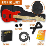 3rd Avenue Junior Electric Guitar Pack - Red V398-NM-STX30RDPK