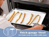 Stainless Steel Toaster Oven Trays, 2 Pack Small Non Toxic Baking Cookie Sheets for Cake Baking, V1189-LC-RY-00059