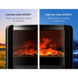 Devanti Electric Fireplace Fire Heaters 2000W EFL-C-1500-BK