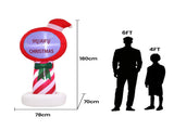 Jingle Jollys Christmas Inflatable Pole 1.8M Height LED Outdoor Decorations Illuminated XMAS-INF-POLE-6FT