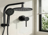 Cefito 9'' Rain Shower Head Set Handheld Round High Pressure Mixer Tap Chrome SHOWER-A1-RO-9-BK-MIXER-RO