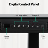 Artiss Electric Standing Desk Motorised Glass Top Black 120CM HASD-ET156C-GLASS-BK-AB