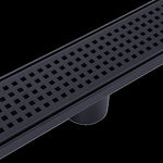 1000mm Bathroom Shower Black Grate Drain w/Centre outlet Floor Waste Square Pattern V63-832931